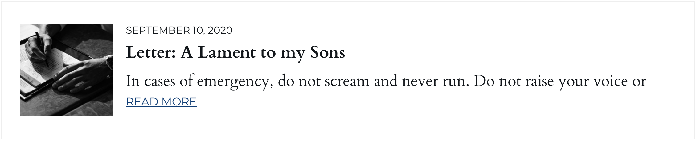 A Lament for My Sons