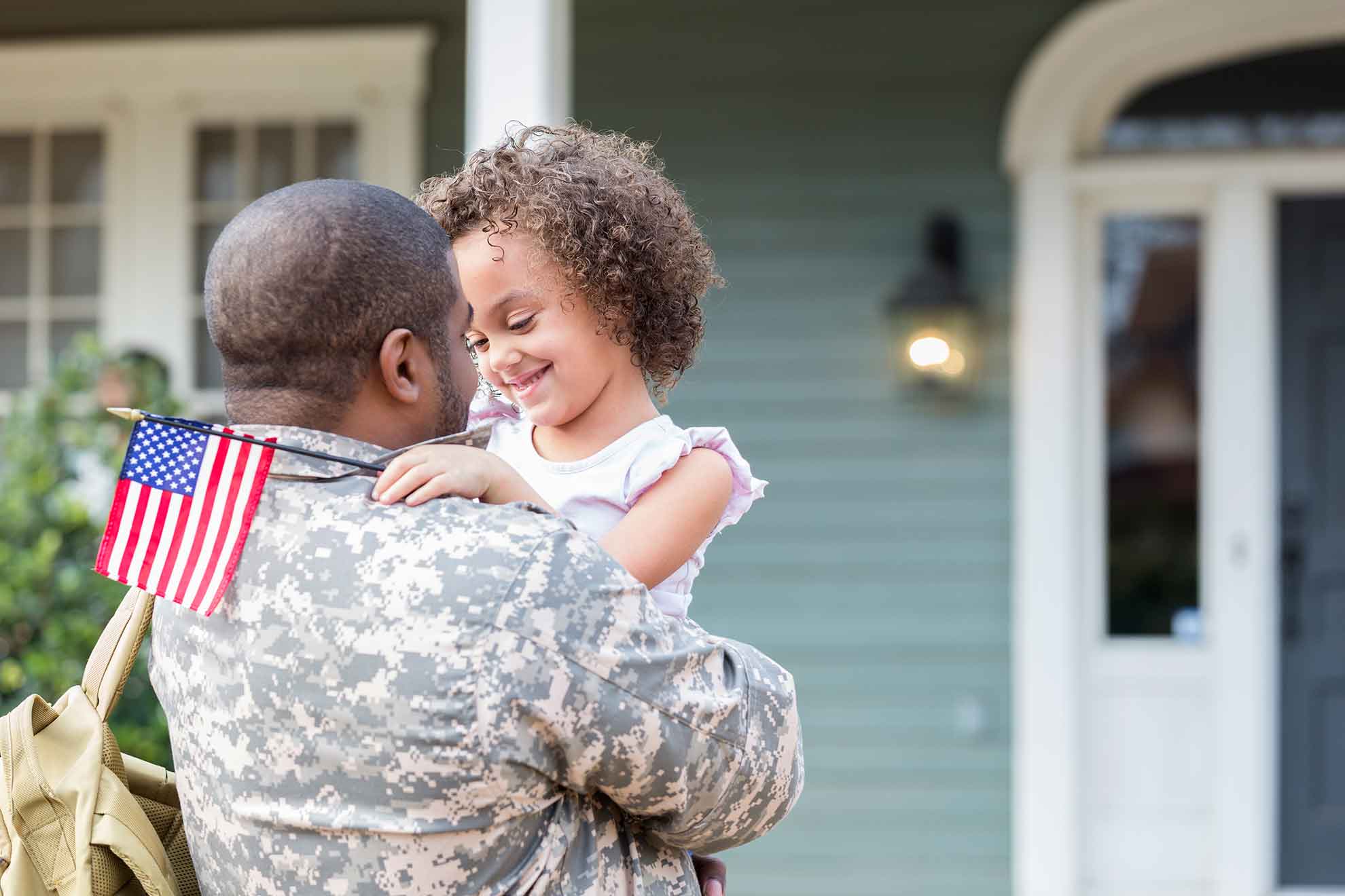 Military dad and daughter